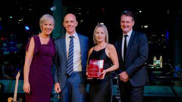 Michelle Pelizzari, IGA Moss Vale store owner Ben Graham, Carly Turner and Jason McLean celebrate IGA Moss Vale's wins at the NSW and ACT IGA Awards of Excellence. Picture supplied 