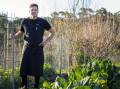 Cupitt's chef Jonathan Pryor in the garden as he prepares a redesigned menu. Picture supplied.