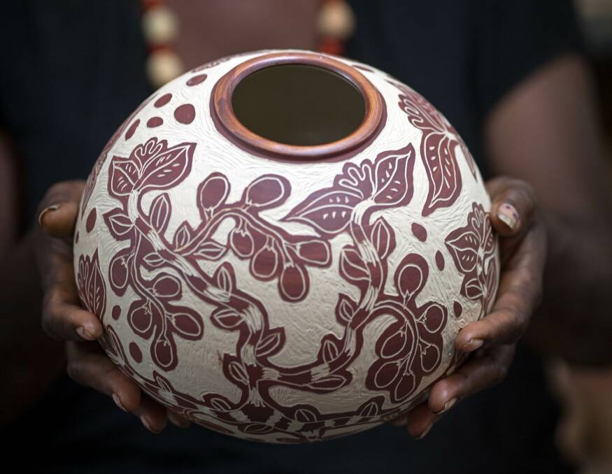 Ernabella artist Elizabeth Dunn's ceramics. Photo: Ernabella Arts. 