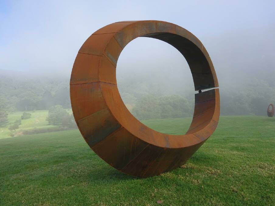David Ball's winning circular steel sculpture, Orb. Photo: Supplied. 