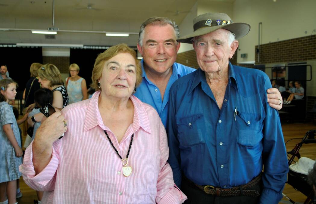 Greg Thompson with his parents, June and Noel Thompson. Photo: Charli Shield. 