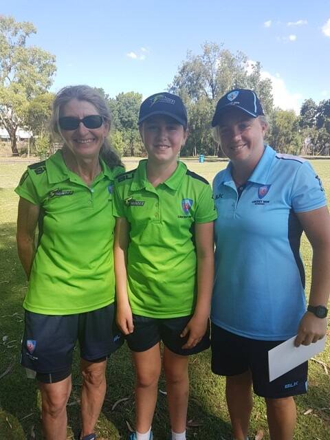 Annalee standing with her State Challenge coaches, Carolyn Sheehan and Rebecca Maher in Wellington.