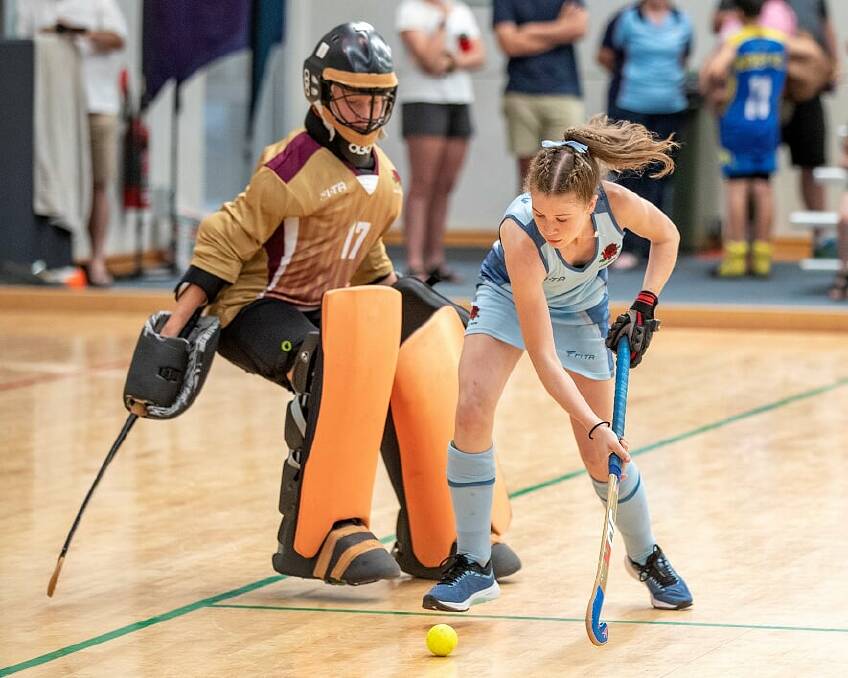 Lucy Nash representing NSW at the National Under 13 Indoor Championships that were held in Goulburn from January 4-7. 