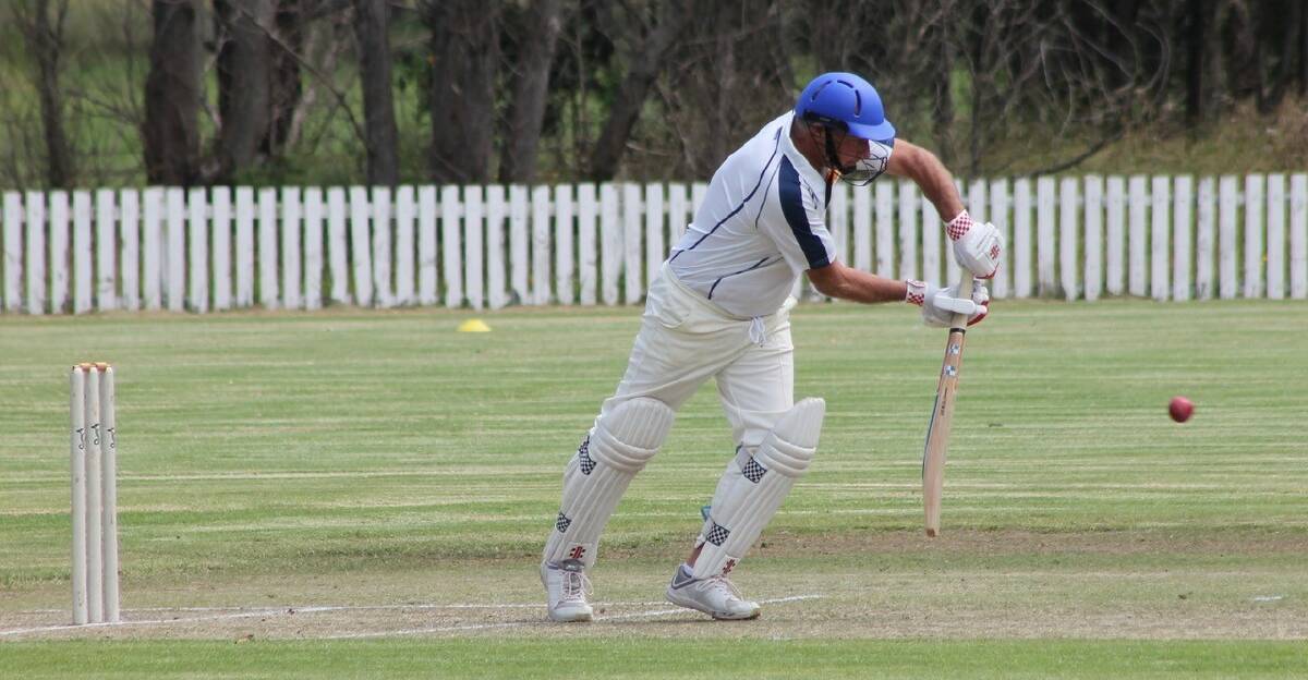 DEFENCE: Skipper and leading run-getter, Peter Jensen, playing a forward defensive shot. Photo: Supplied.