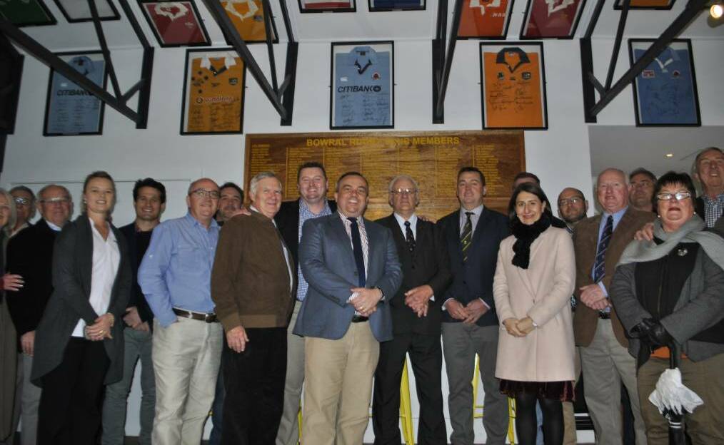 2018: Premier Gladys Berejiklian joined former Wollondilly MP Jai Rowell in the announcement of funding for the Bowral Black's clubhouse extension. Photo: Olivia Ralph.