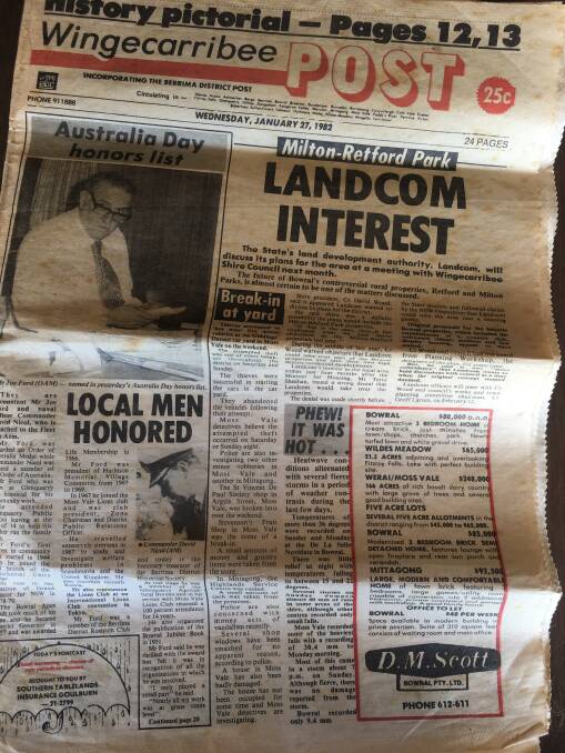 THROWBACK: Wednesday, January 27 1982 of the Wingecarribee Post introducing the new Robertson Bowls Club. 