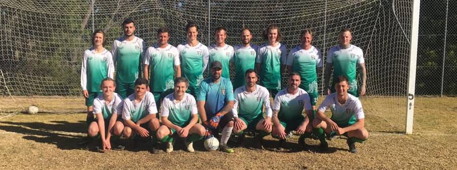 REDEEM TEAM: The returning Marulan FC players from last year's All Age Men side will be looking for redemption this season. The pre-season cup victory was the perfect start. Picture: Marulan FC.