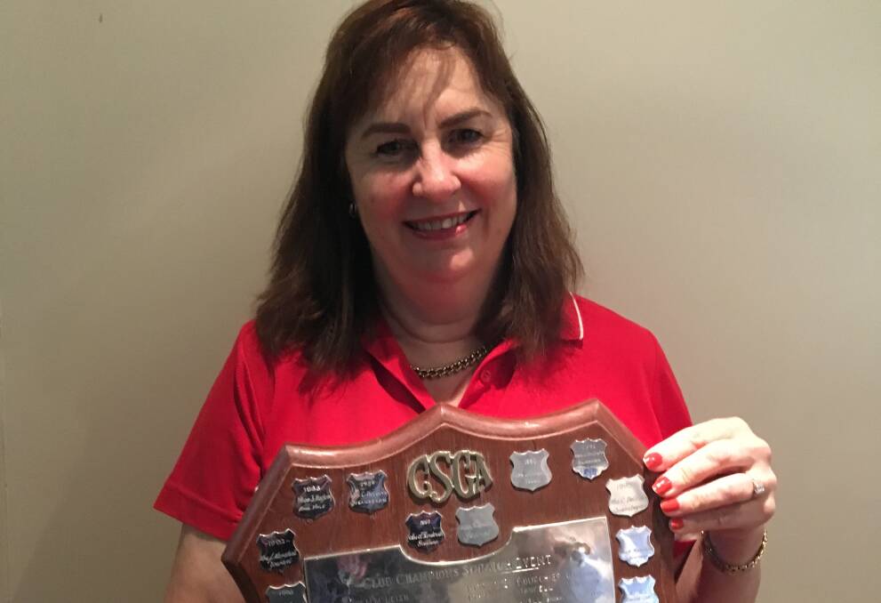 CHAMPION: Christine Irish holding her Central Southern Golf Association (CSGA) Shield. 