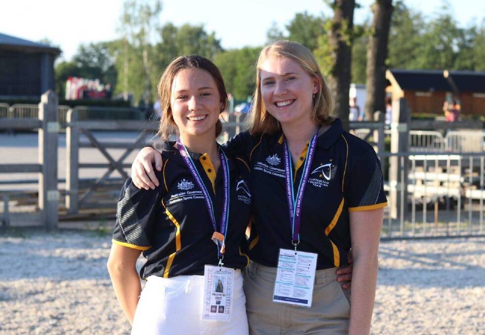 Bella Napthali with her coach Lani Maher at the Junior World Vaulting Championships in Ermelo Lani Maher, Southern Highlands Vaulting Team and Bella's coach, flew to Ermelo to support her through the biggest competition of Bella's life.