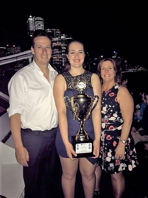 Samantha Trotter who won the the Pastry National Award with Tracy and Vicki Nickl at the National Winner of Excellence in Baking 2016 awards night. Photo supplied