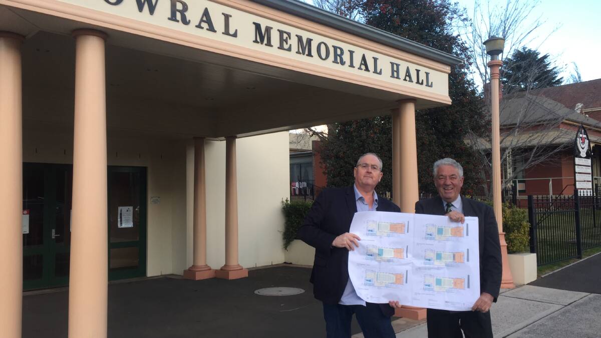 BIG DREAMS: Shadow Arts Minister Walt Secord met with Graham McLaughlin to discuss plans for the upgrade of Bowral Memorial Hall. Photo: supplied