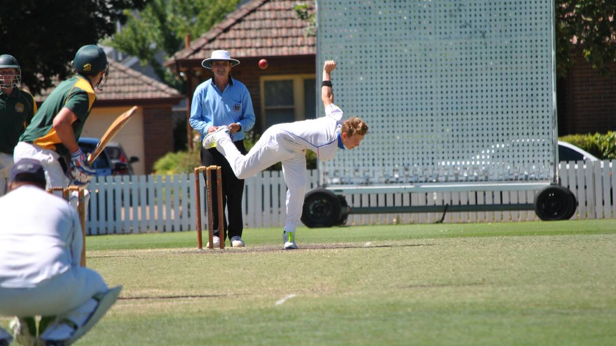 A Bowral bowler in action in the game against Wingello. Photo: Madeline Crittenden. 