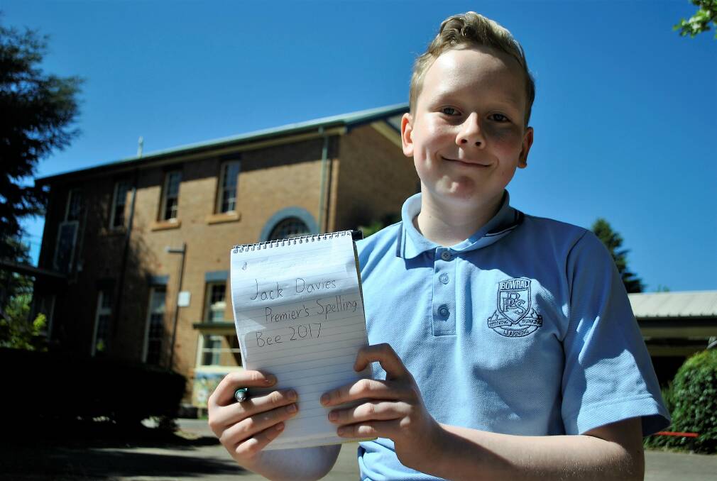 STATE SPELLING BEE: Bowral Public School's Jack Davies is ready for the NSW Premier’s Spelling Bee state finals. Photo: Madeline Crittenden. 