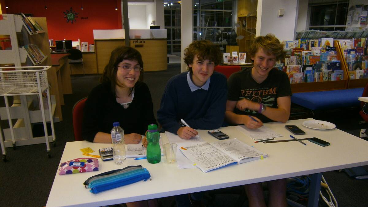 STUDY TIME: Students taking part in a previous lock-in at the library to prepare for exams. Photo: supplied. 