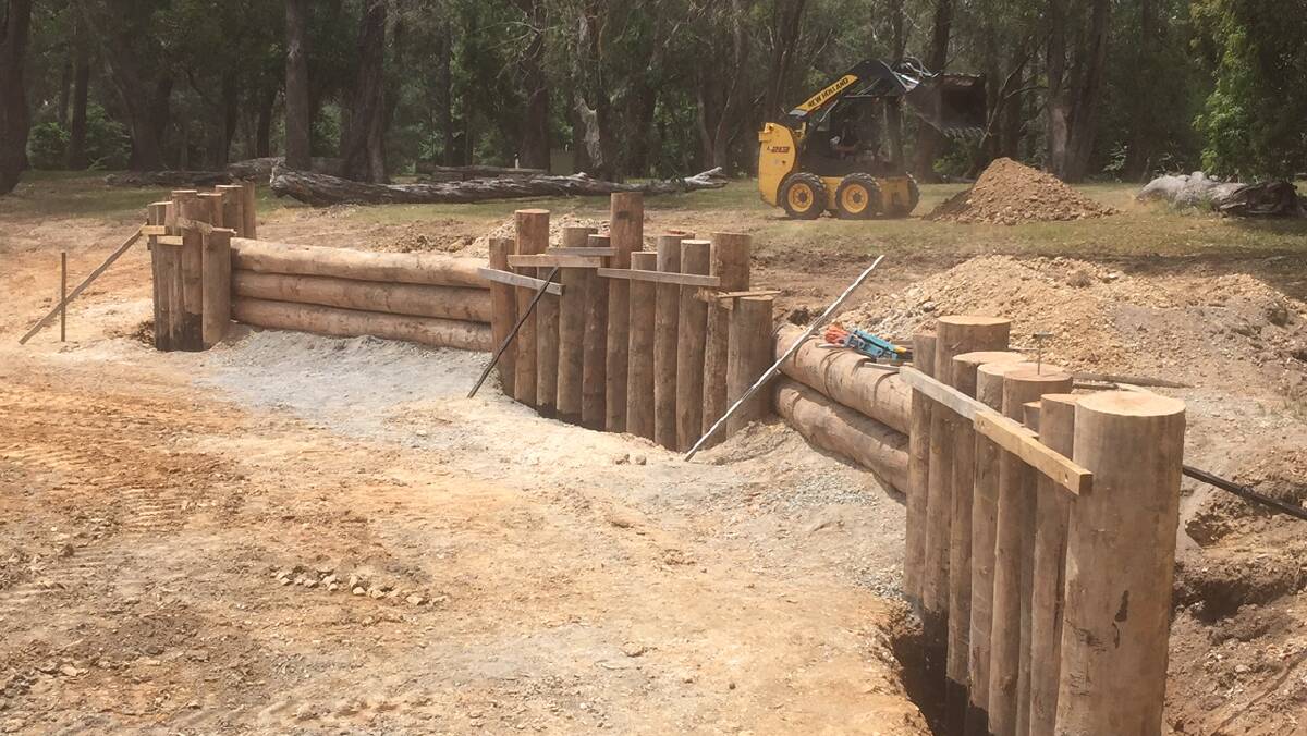 WATER JUMP: Construction of the Olivia Inglis Memorial Water Jump will be completed in February. Photo: supplied. 