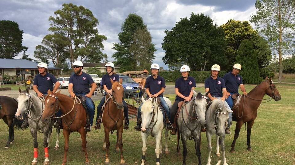 COMPETITION READY: Members of the Wollondilly Polocrosse Club before the fundraising ride on February 18. Photo: supplied.  