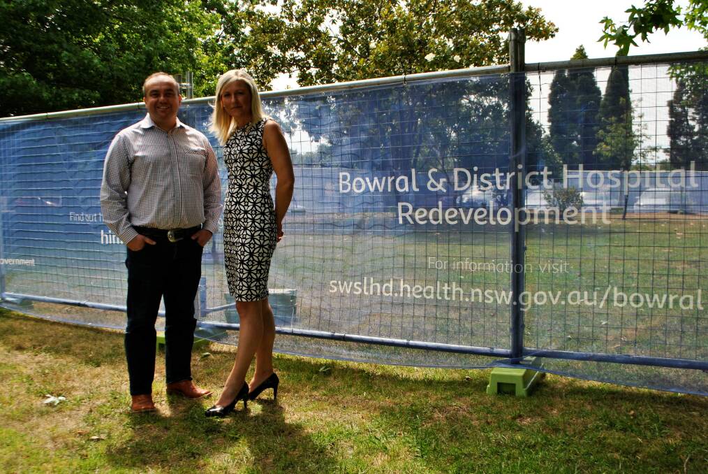 CAPITAL WORKS BEGIN: Wollondilly MP Jai Rowell with Bowral Hospital GM Valerie Jovanovic at the site of the soon-to-be new ward. Photo: Madeline Crittenden. 