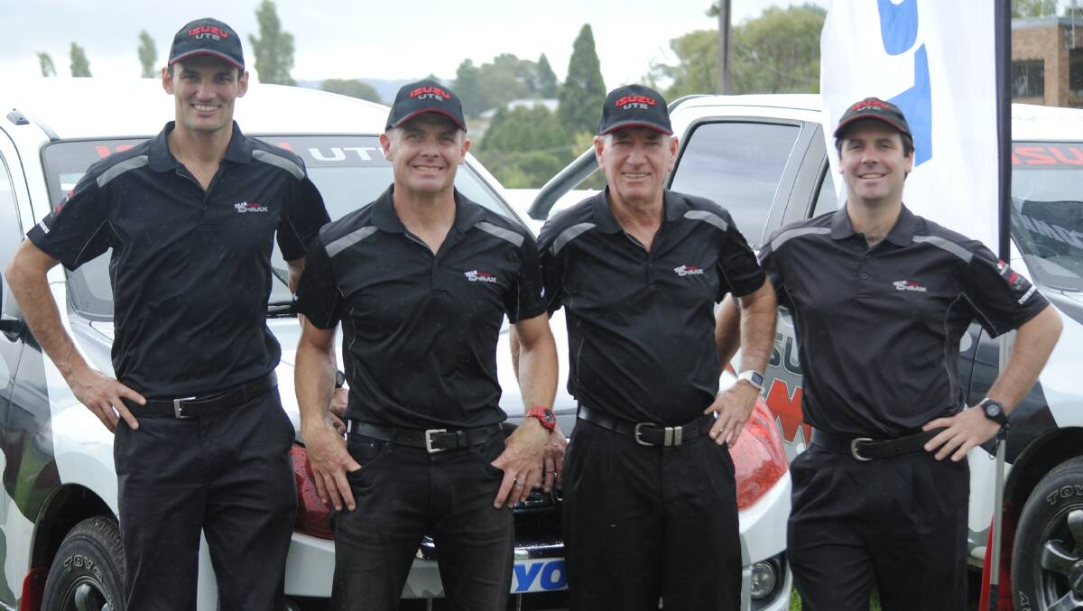 PRECISION DRIVERS: Team D-MAX drivers Jack Monkhouse, John Boston, Dave Shannon and Michale Long before their show in Moss Vale. Photo: Madeline Crittenden. 