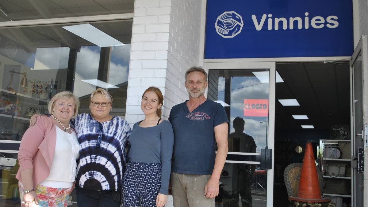 Vinnies volunteers Eileen, Kay, Jessica and Ren at the Mittagong store. 