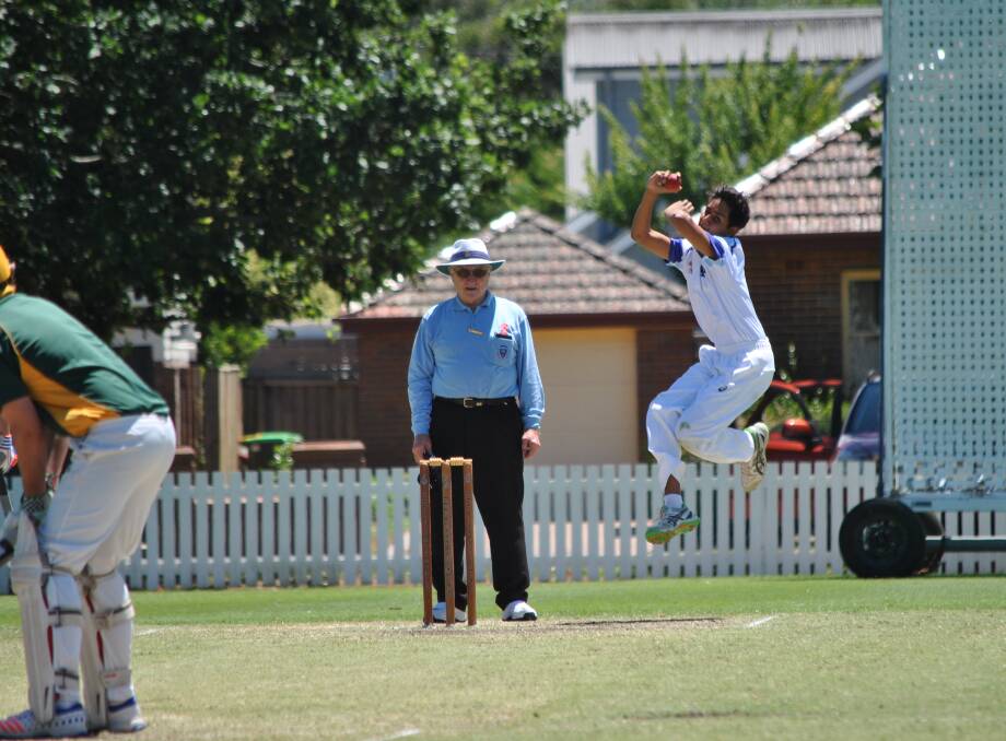T20 SMASH: Ravi Wikramanayake bowls for East Bowral Sky Blue in the match against Wingello at Bradman Oval on January 14. 