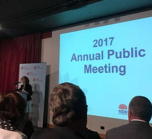 South Western Sydney Local Health District CEO Amanda Larkin addressing the public at the 2017 annual public meeting. 