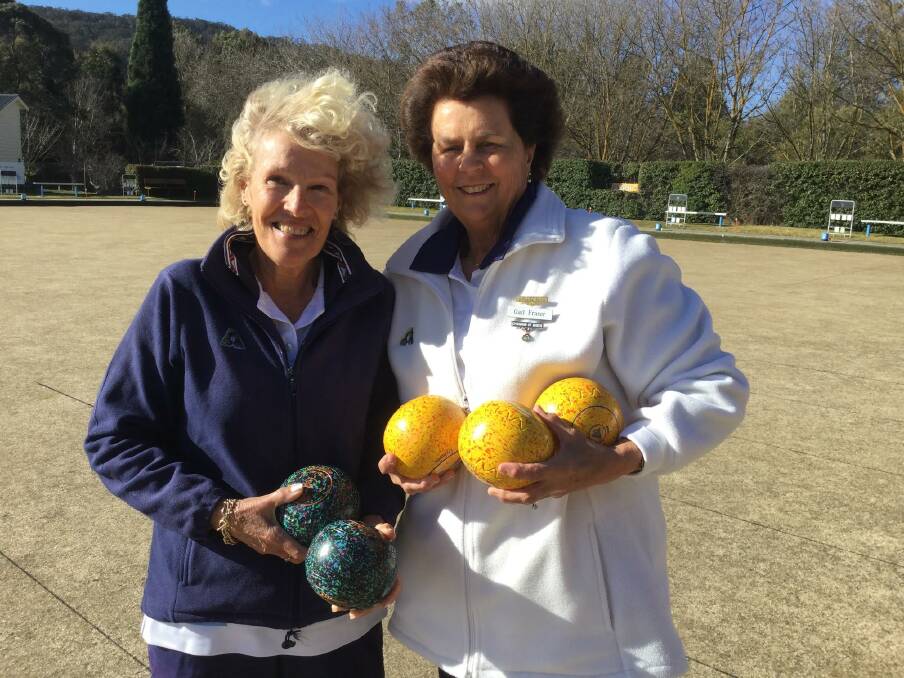 DISTRICT WINNERS: Bowral bowlers Fran Post and Gail Fraser after their district level win. Photo: Supplied. 