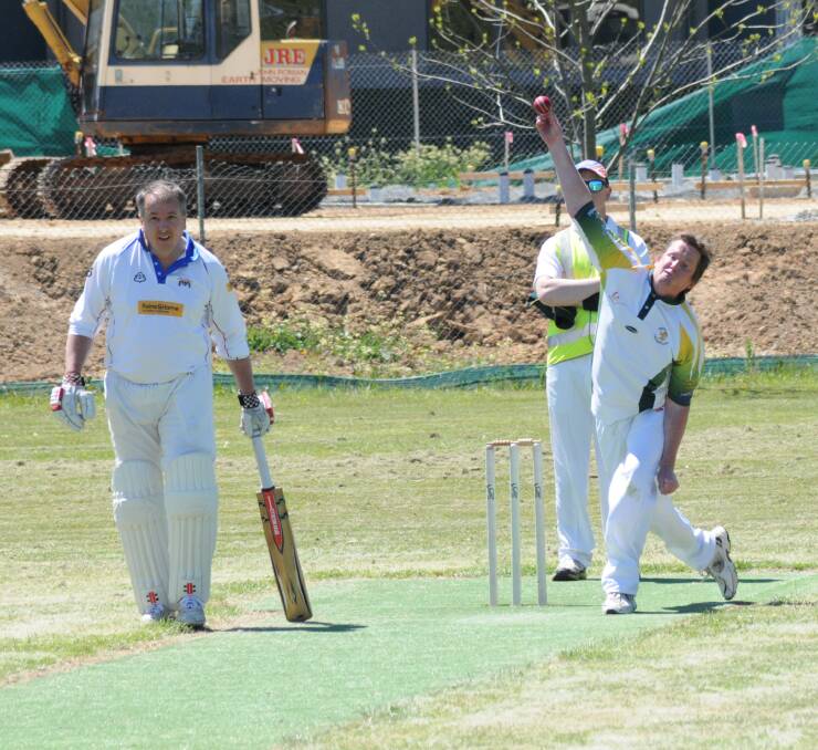 FAST BOWL: Grant Noar bowls for the Mittagong Lions in the match against the Bowral Cavaliers. Photo: Lauren Strode. 