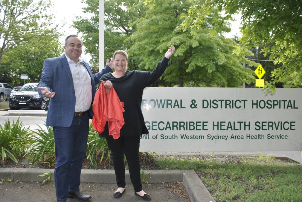 "A WIN FOR THE COMMUNITY": Wollondilly MP Jai Rowell with Southern Highlands Renal Appeal member Sarah Edmonds celebrating the announcement. Photo: Madeline Crittenden. 