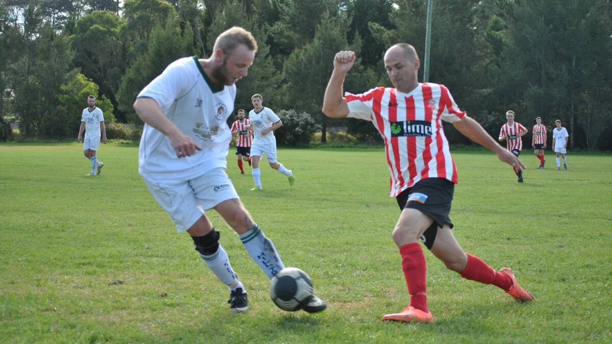 STRONG SEASON: The Moss Vale Soccer Club all age men's premier league team are at the top of the ladder. Photo: Madeline Crittenden. 
