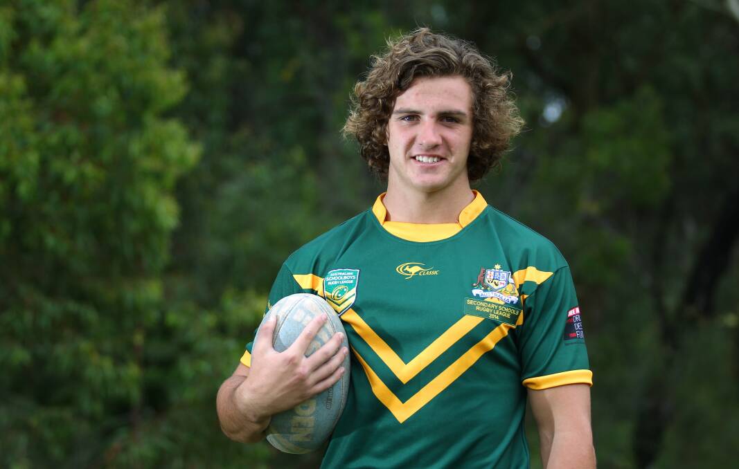 BLUE JERSEY: Parramatta Eels under-20s lock Ray Stone previously played for the Australian schoolboys tour of England and France in late 2014. Picture: Jeff de Pasquale.
