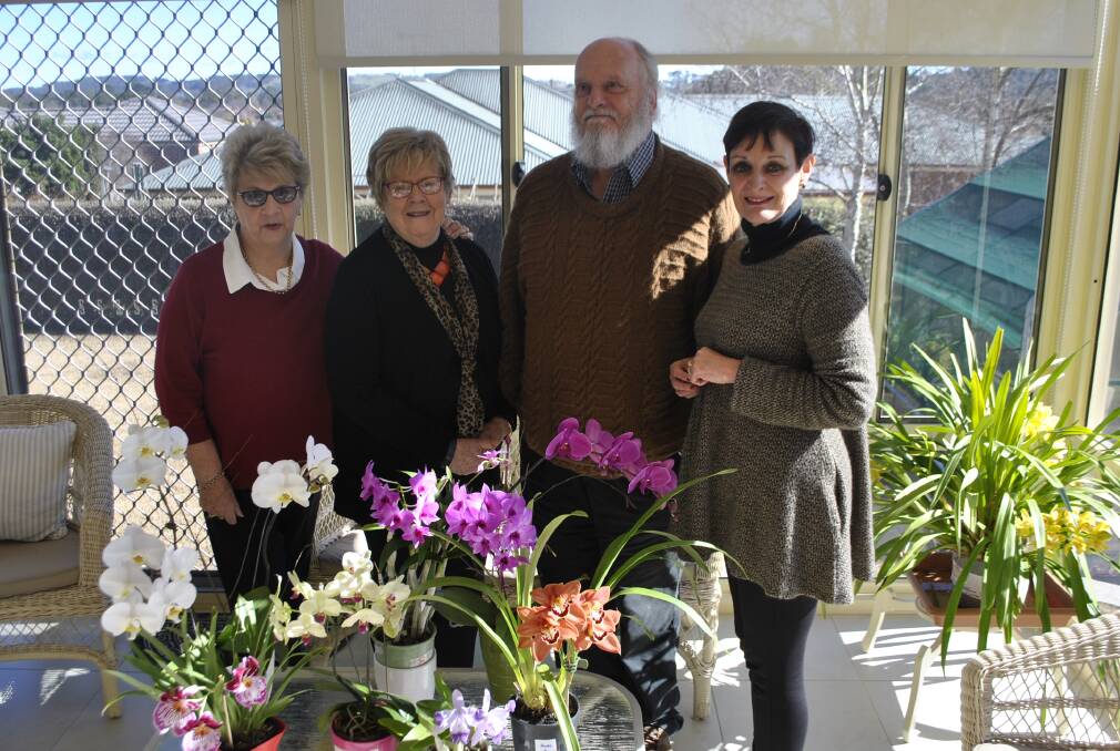ORCHID SHOW: Southern Highlands Orchid Society members Shirley Doyle, Judith Lewis, Raymond Stanton and Annette Lane. 