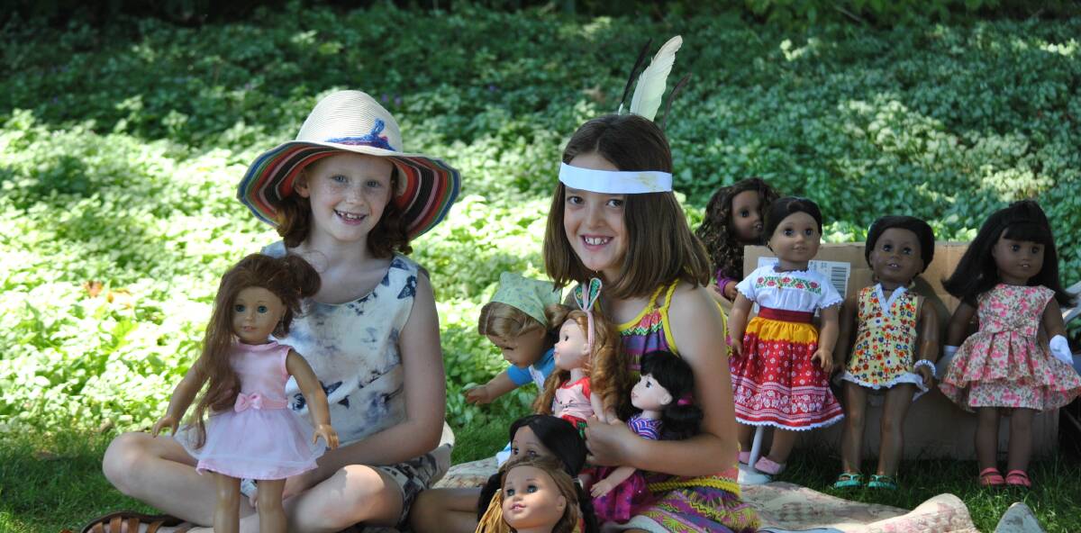 DOLLS MEET UP: Aureliah Fisher-Hill and Olive Love with their American Girls at the inaugural meet up. Photo: Madeline Crittenden.  
