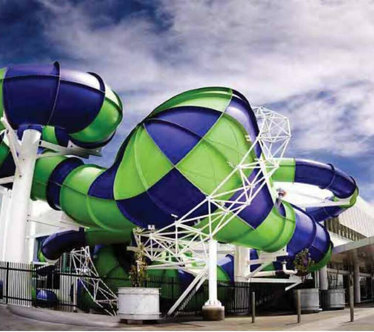 Water slides: An artist's impression of the indoor and outdoor water slides which could be developed at Beaton Park.