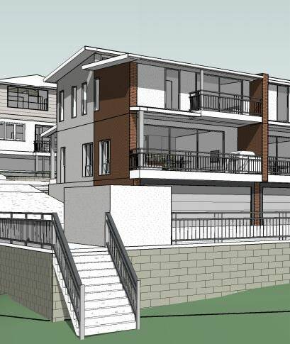 FLAT PLAN: An artist's impression of part of a block of 15 apartments that an Illawarra developer wants to build in the tightly-held residential suburb of West Wollongong.