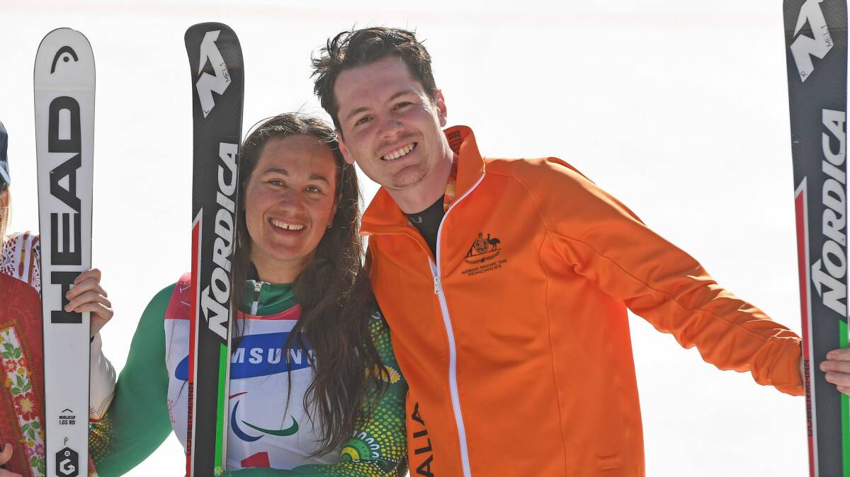 Welby para-alpine skier Melissa Perrine and her sighted guide Christian Geiger. Photo: The Australian Paralympic Committee.