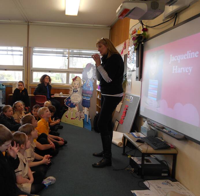 ENTHRALLED: Jacqueline Harvey spoke to students at Bundanoon, Wingello and Penrose Public School on Wednesday. Photo: Wingello Public School