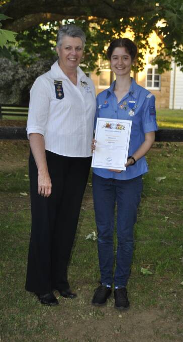 ACT OF COURAGE: Girl Guides state commissioner Sarah Neill and silver cross award recipient Adelaide Pilt at Mittagong Girl Guide Hall recently. Photo: Emily Bennett