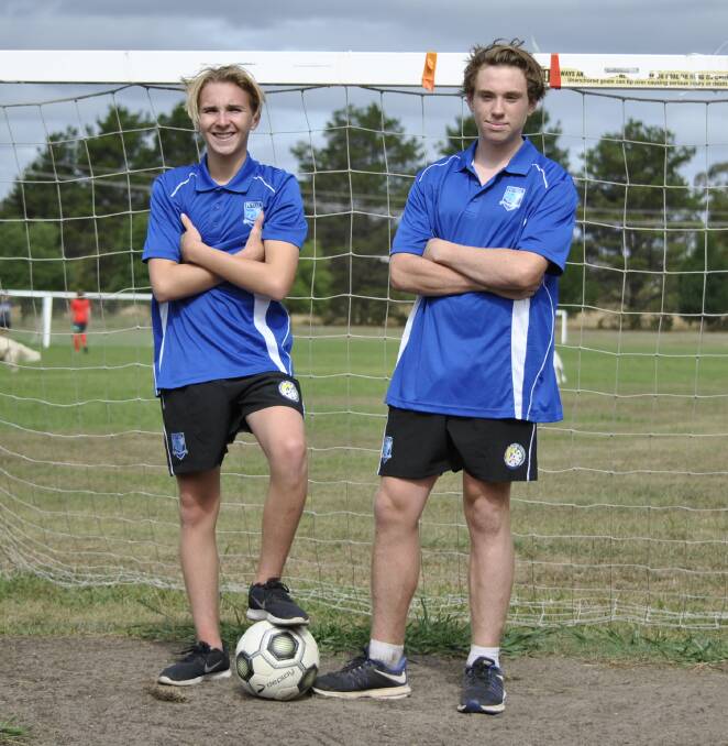 WORLD AT THEIR FEET: Oxley College student Hugh Callaghan and Moss Vale High School student Luke Olesen will compete in Spain as a part of the National Youth Futsal team. Photo: Emily Bennett