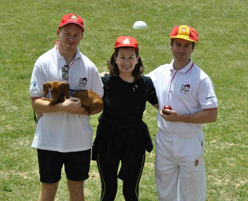 FAMILY: Sebastian, Hugo, Helen and Hywel Kemsley at Chevalier College cricket oval for the 10th annual James Kemsley memorial day. Photo: Emily Bennett