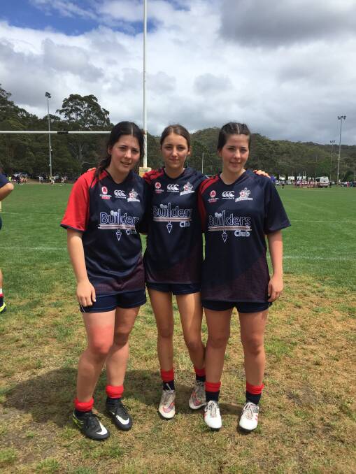 HARD WORK PAYS OFF: Emily Hall, Ellie Fleming and Katelyn Hall have been selected to play in a rugby 7s competition in Hong Kong. Photo: Contributed