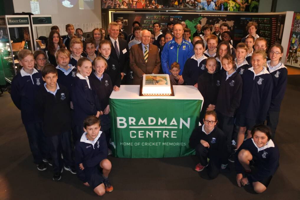 Brad Haddin and John Howard celebrated The Don's birthday with students from Bowral Public School and Bowral High School