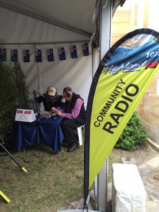 Highlands FM 107.1 volunteers broadcasting live at 2017 Australia Day celebrations in Berrima. Photo: Claire Fenwicke