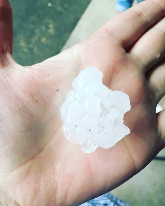 Kate Eason sent in this picture of hail picked up in Bowral on February 18.