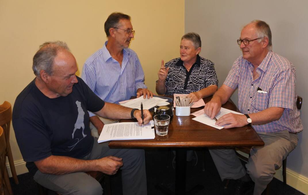Public Health First members Keith Smith, Gordon Markwart, Edna Charmichael and Peter Edwards want to make sure the community is kept informed about developments regarding Bowral and District Hospital. Photo: Claire Fenwicke