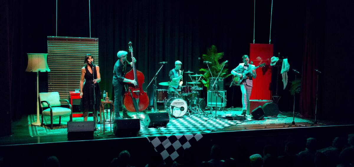 The Escalators consists of Jenny Blunden (vocals), Lachlan Mackenzie (guitar), Mason Colley (upright bass) and Hayden Moore (drum kit). They will be joined in Bundanoon by The Swinging Horns' David Reglar (tenor saxophone) and Davind Cunningham (trumpet). Photo: supplied