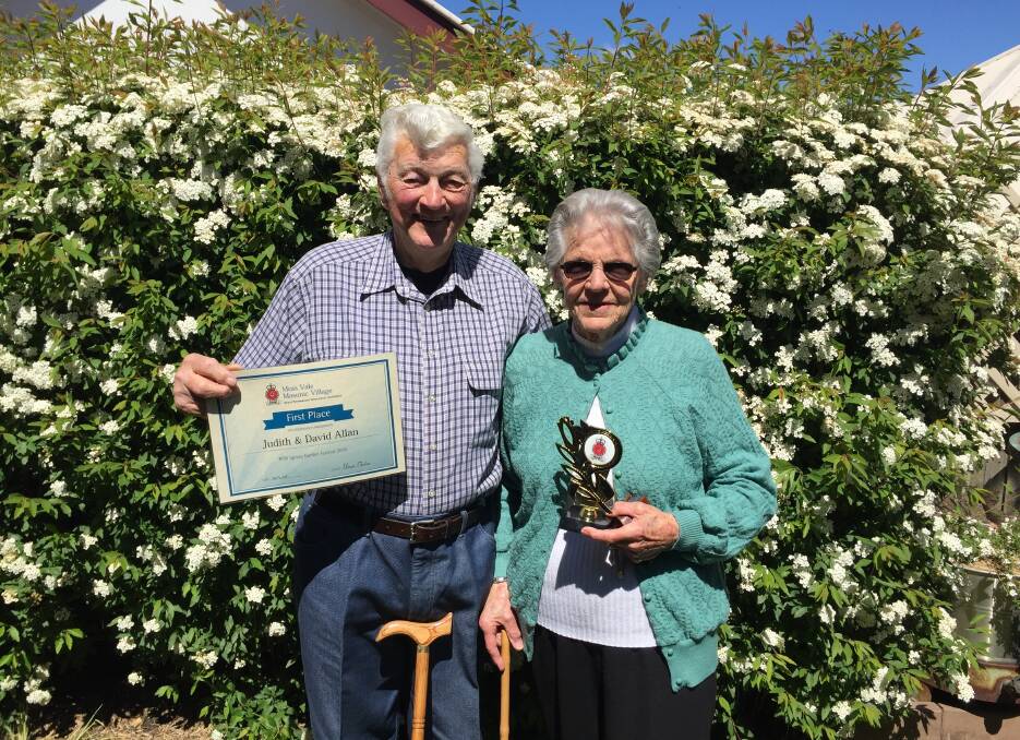 David and Judith are the proud winners of the sixth spring gardening competition at the Moss Vale Masonic Village. Photo: Claire Fenwicke