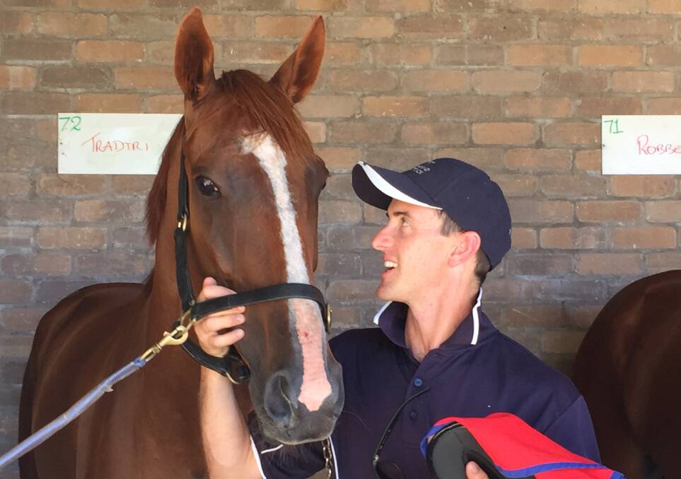 CUP CONTENDER: Tradtri, with trainer Luke Price, is entered in the Moruya Cup on Monday, January 16. The 9-year-old gelding was imported from New Zealand by his owners to try for the Bong Bong Cup, in the Southern Highlands, which he won in 2014.