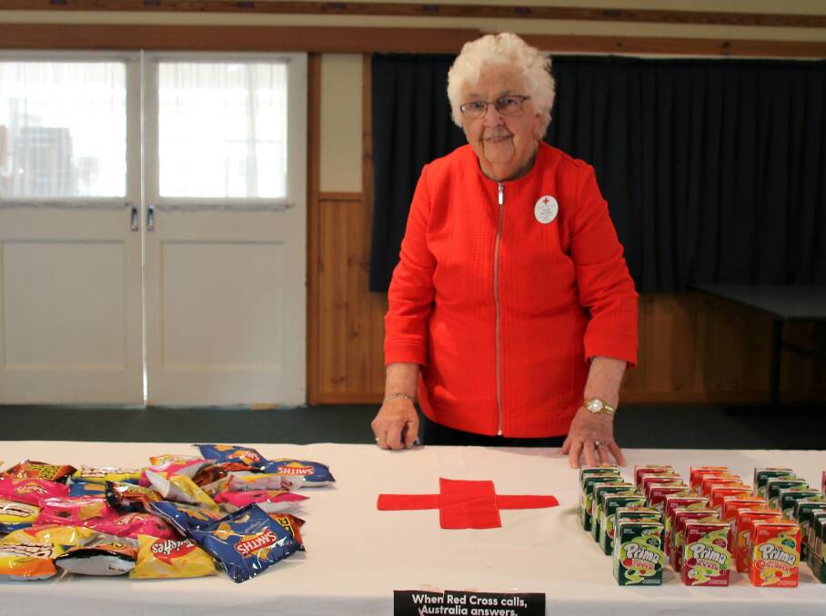 Long service: Chevalier students have thanked Zelda Williams for her 40 years of involvement with the school's Red Cross calling. Photo: Victoria Lee