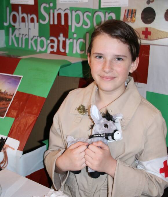 Notable Aussies: Gib Gate Year 6 student Alexandra Cavanagh said John Simpson Kirkpatrick deserved to be on an Australian banknote for his efforts in Gallipoli battlefields. Photo: Victoria Lee