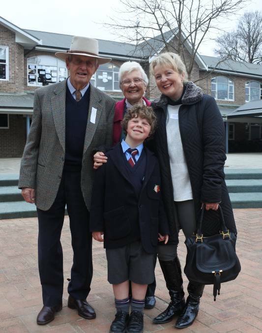Day for family: Eddie from Tudor House with his grandparents David and Trish Pearce, and his mother Edwina Savage at a May event. Photo: Claire Fenwicke